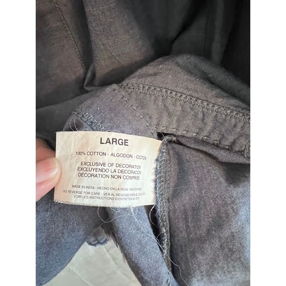 Nine West Vintage America Chambray Pearl Snap western pearl snap Size Large - Picture 5 of 7